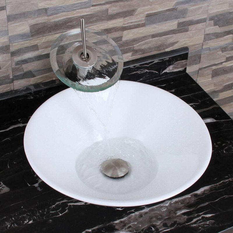Ceramic Round White Bathroom Sink