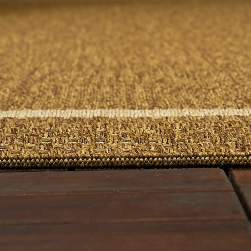 Tapis intérieur / extérieur brun clair Eakin, Rectangle 2 pi x 2 pi 11 po