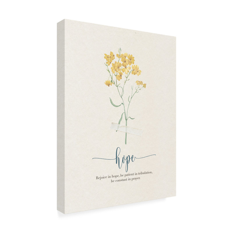 Art sur toile, «Bachelor, pomme sauvage», Affirmations III, espoir, H 19 po x l 14 po