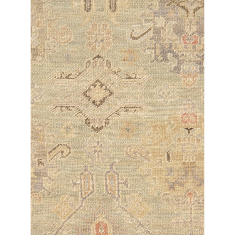 Oushak L. Green Wool Area Rug