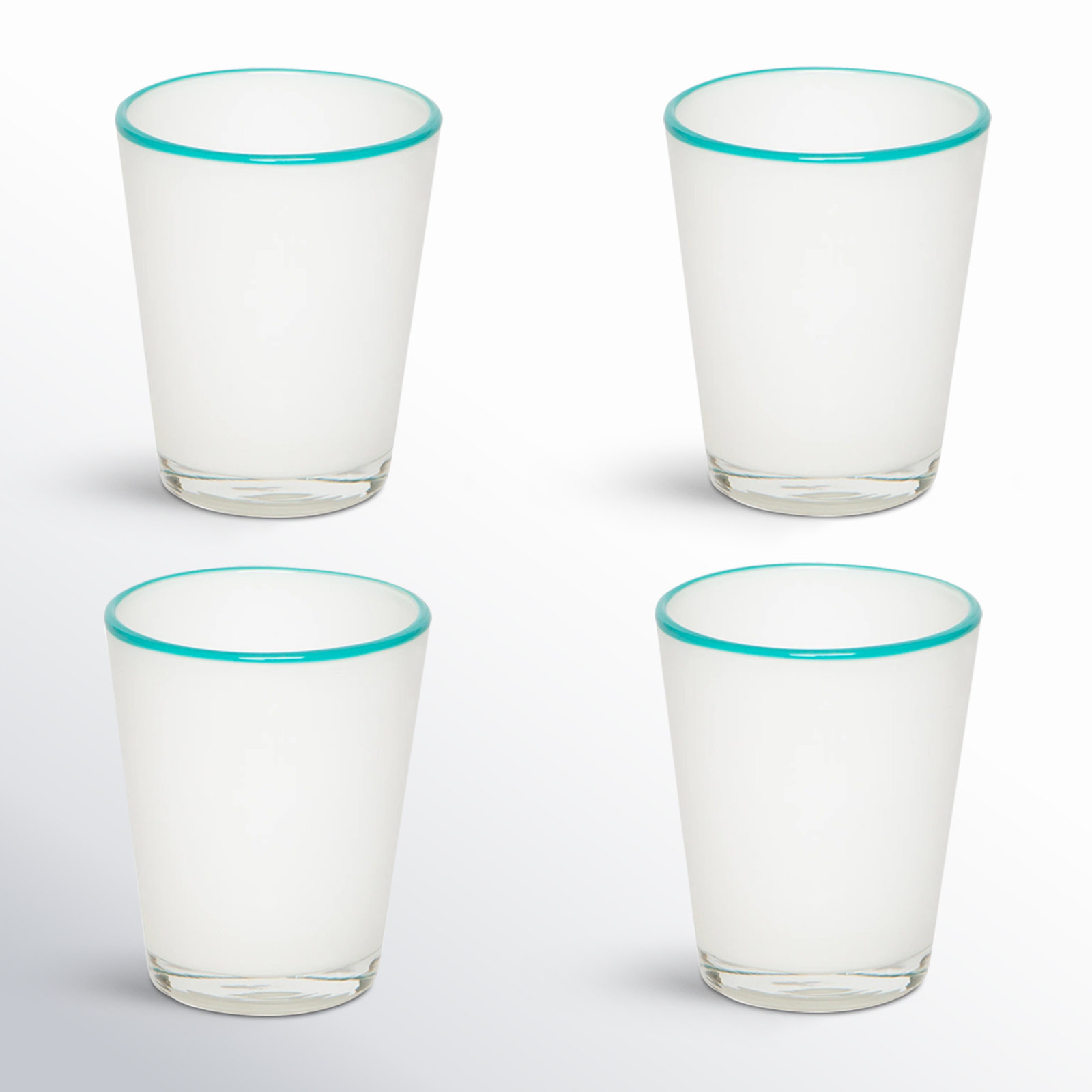 Sarya Glassware, 9 oz., White/Blue