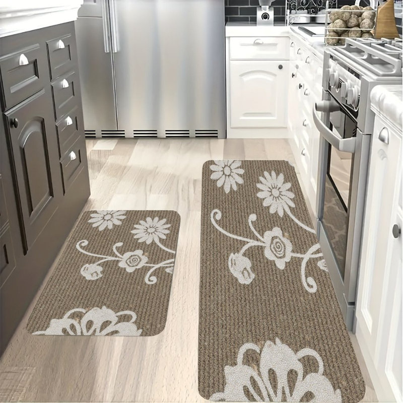 Tapis de maison neutre, tapis de cuisine 2 pièces
