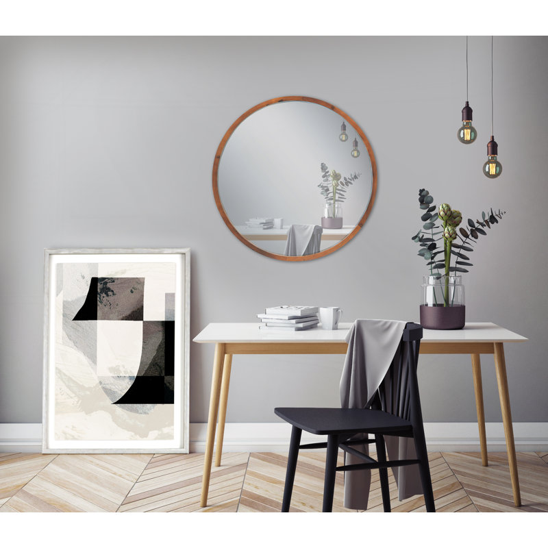 Keeso Round Wall Mirror with Hooks
