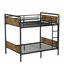 Lit superposé simple au-dessus de simple TG, lits superposés détachables industriels avec garde-corps pour adolescents, noir