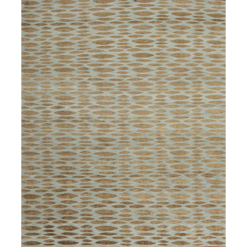 Modern Tibet III Hand Knotted Area Rug in Sea Spray/Bronze, Rectangle 11' x 14'