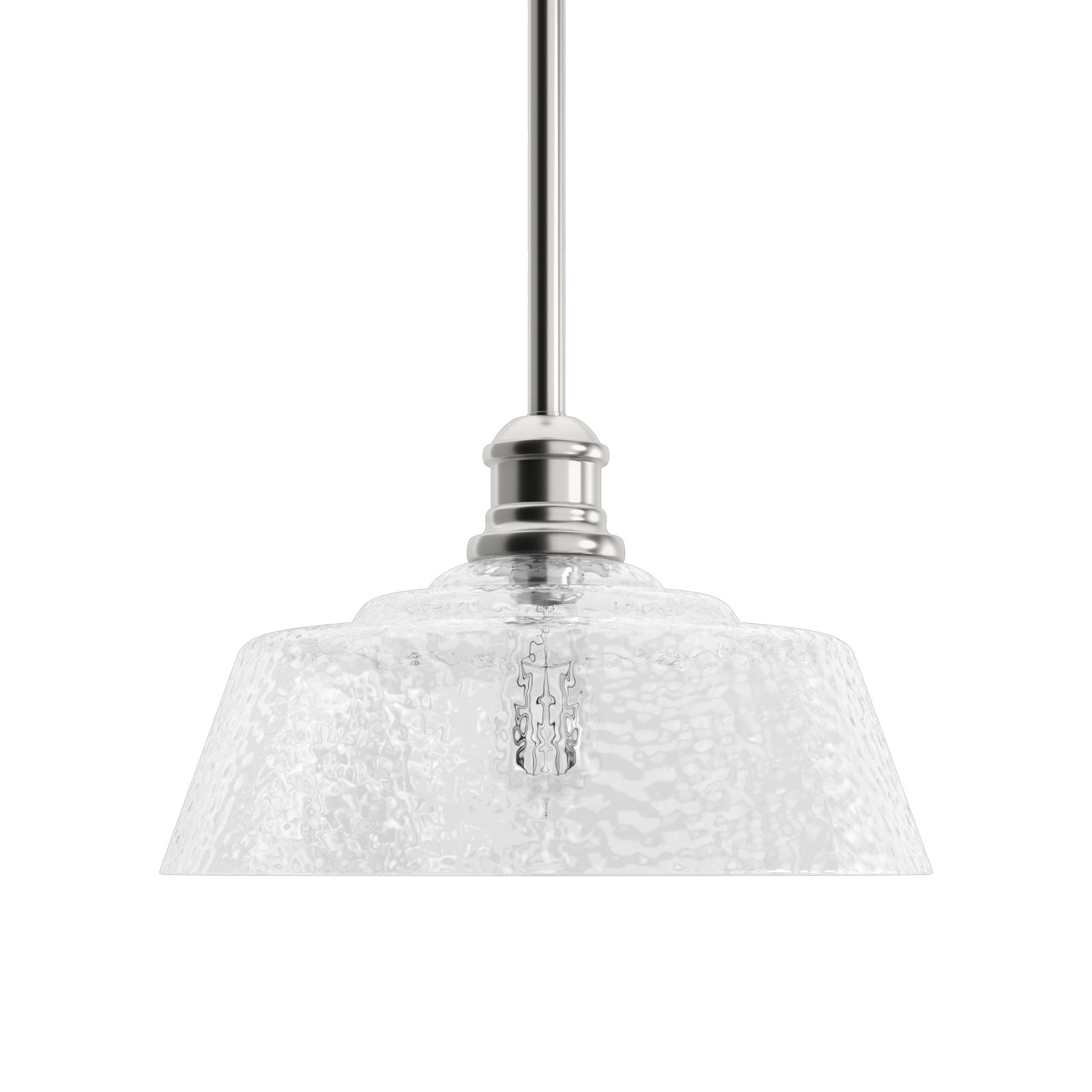 Lindholm Single Light Glass Dimmable Pendant, Polished Nickel
