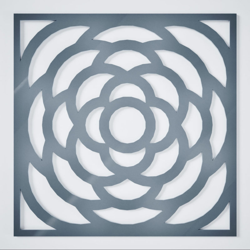 Panneaux muraux décoratifs en acrylique Edinburg, moyen, l 15 3/8 po x H 15 3/8 po x T 1/8 po, gris foncé, Gris foncé