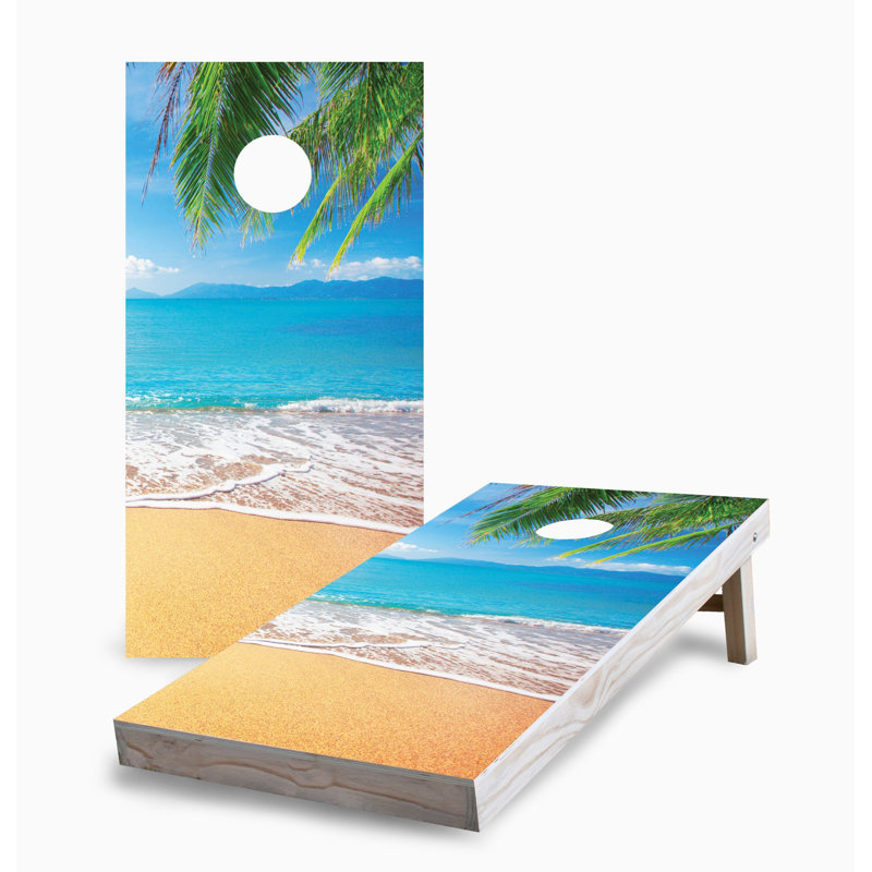 Ensemble de planche de jeu 2 x 4 Paradise on the Beach | Comprend (2) planches (8) sacs et accessoires optionnels