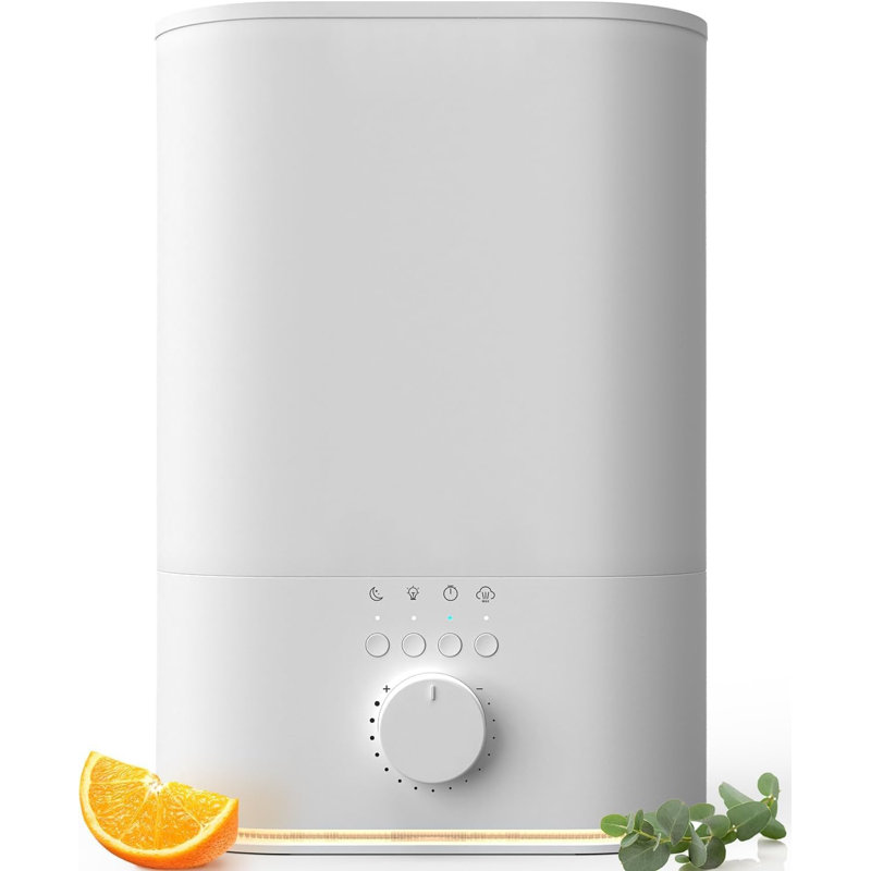 White Large Room Quiet Cool Mist Humidifier with Aromatherapy