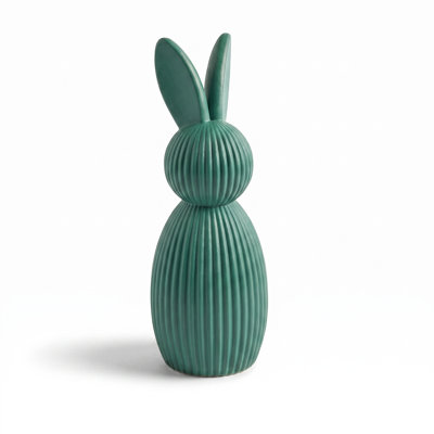Modern Ribbed Rabbit Figurine