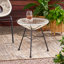 Élégante table d'appoint en verre trempé blanc durable, l 18,2 po x P 18,17 po, assemblage requis