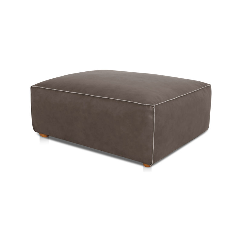 Forme Ottoman Cuir brun ardoise