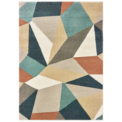 Tapis bleu / orange Adal