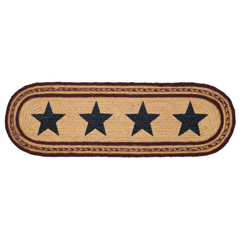 Tapis d'escalier Brunswick / naturel / bourgogne / bleu marine Brunswick, Oval 8,5 po x 27 po