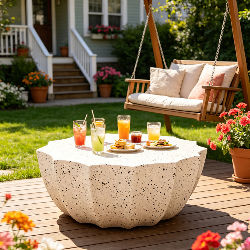 Table basse imperméable 35,43 po, Blanc
