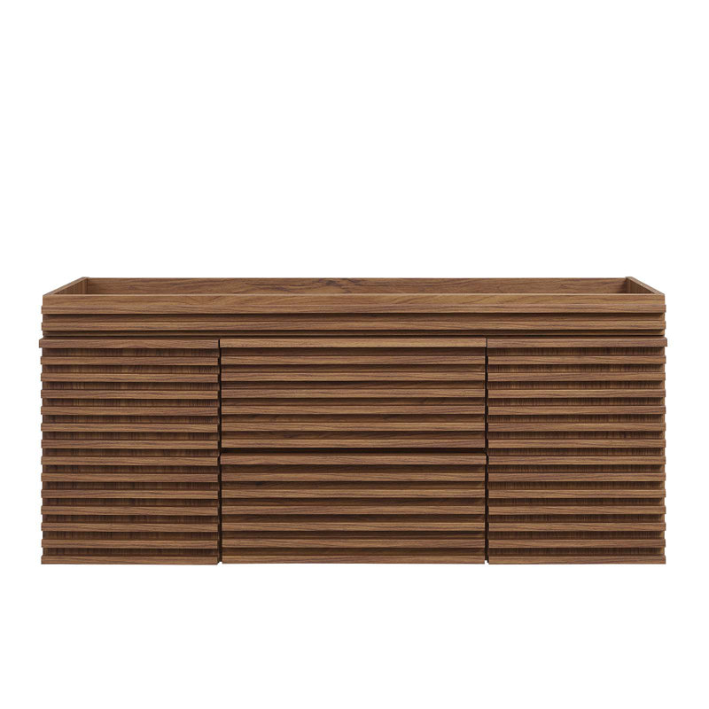 Modway Render 48" Wall Mounted Single Bathroom Vanity Base Only, Walnut