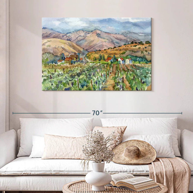 Paysage avec vignoble Alvord, H 30 po x l 45 po