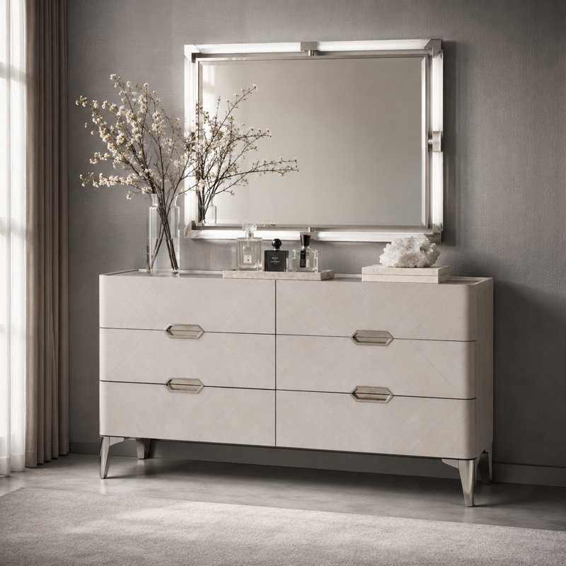 Penthouse Dresser & Mirror Set - Ash Gray
