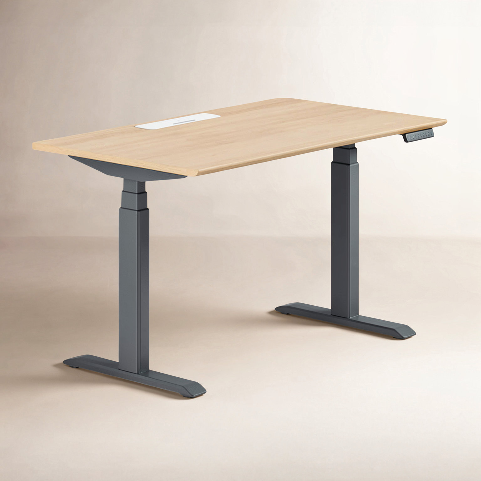 Standing Desk, Charcoal, Woodgrain, 52" H x 48" W x 30" D