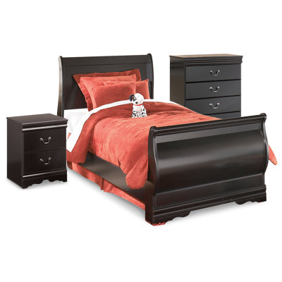 Huey Vineyard Twin Sleigh Bed with Chest of Drawers and Nightstand -  Alcott Hill®, D3275AAF296E4FE0A5478C37A9CA9850