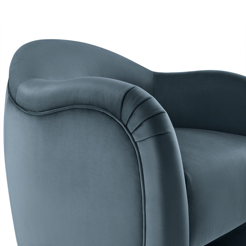 Compose Performance Velvet Accent Chair, Cadet Blue Velvet