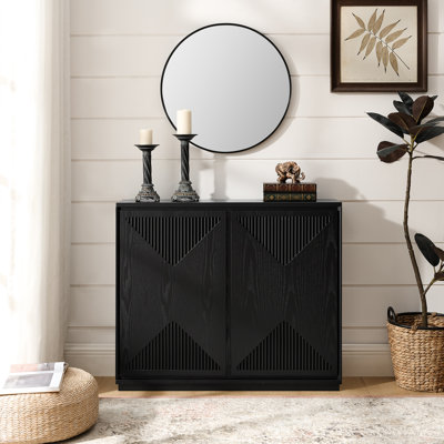 Mid Century Modern V-Shape Storage Cabinet, Black