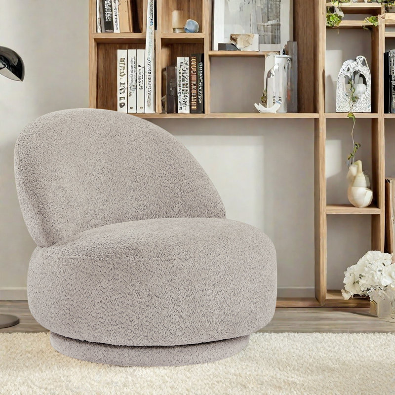 Fauteuil demi-tonneau pivotant à 360 °, Tissu gris
