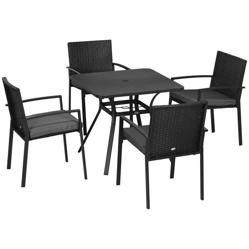 Nyobi 4 - Person Patio Dining Set with Square Table , Cushions Included