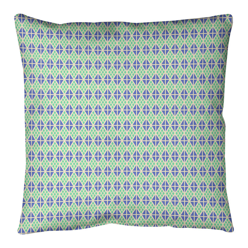 Coussin de sol Katelyn Elizabeth, 28 po x 28 po, Vert / bleu