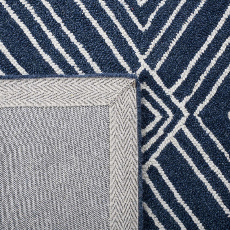 Worcester Geometric Wool Hand Woven Area Rug, Rectangle 122 x 183 cm