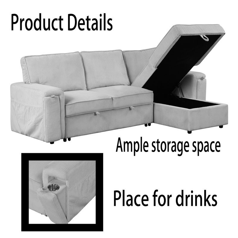 Canapé modulaire de salon, Mélange de polyester gris