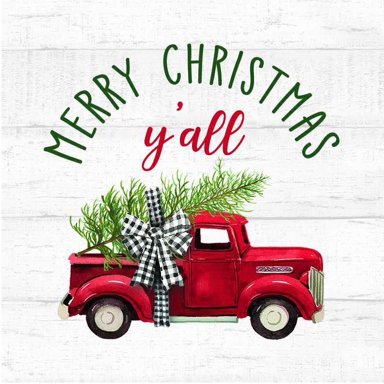 Camion de ferme rouge Christmas Yall Bow, H 12 po x l 12 po