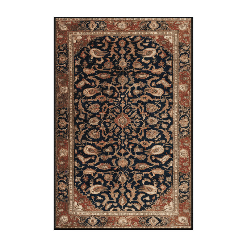 Machine Washable Persian Brown Area Rug, Runner 2' x 4'