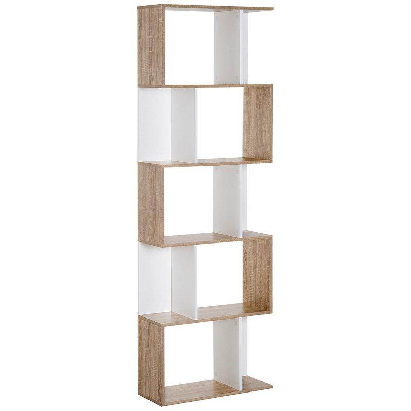 184.5cm H x 60cm W Standard Bookcase, Brown/White