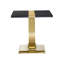Table de bout luxueuse 1 pièce, base en forme de O, meubles de salon en acier inoxydable noir et doré
