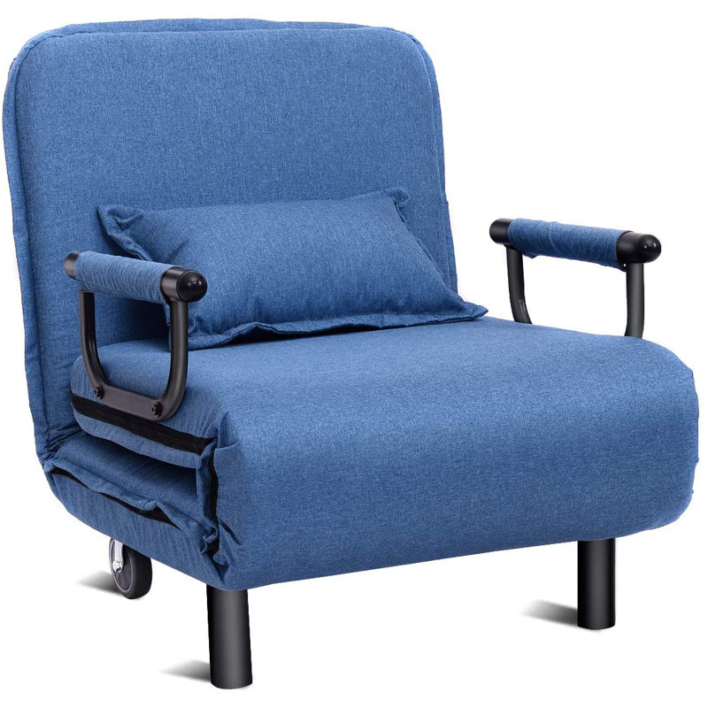Deiontae Twin 190cm Upholstered Convertible Sofa, Blue