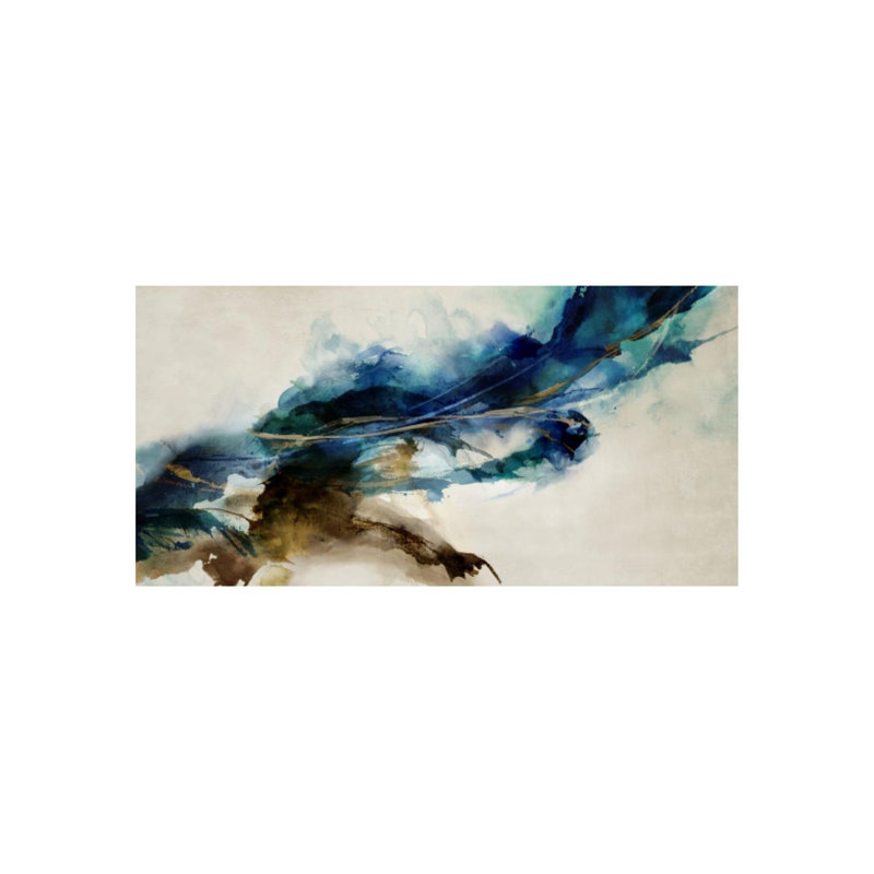 Cerulean Movement Painting by Mari Urasawa, Glass Coat, 30" H x 40" W