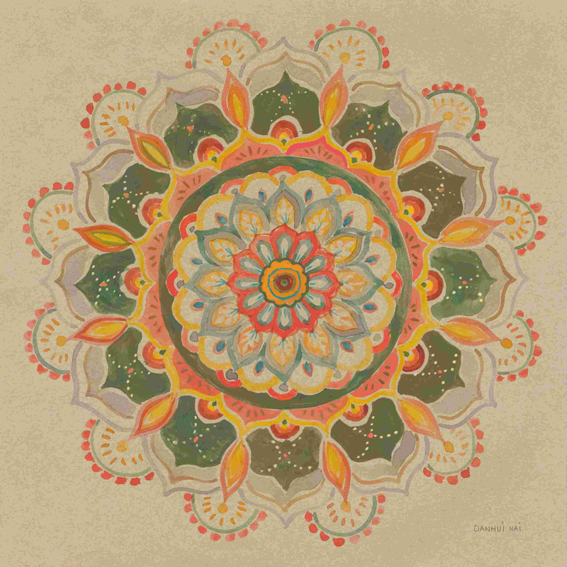 Mandala terreux, H 12 po x l 12 po