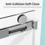 2Set 68-72" W * 76" H Frameless Single Sliding Soft-Close Shower Doors With Buffer
