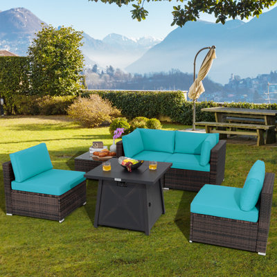 Laresha 4 - Person Patio Conversation Set with Cushions