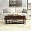 Table basse en noyer avec plateau relevable