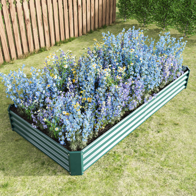 Metal Raised Bed Garden 7.6X3.7X0.98Ft - For Flower, Vegetable, Herb Quick Assembly, Rust, Long Lasting Kit Veg, Speedy Rust, Long-Lasting