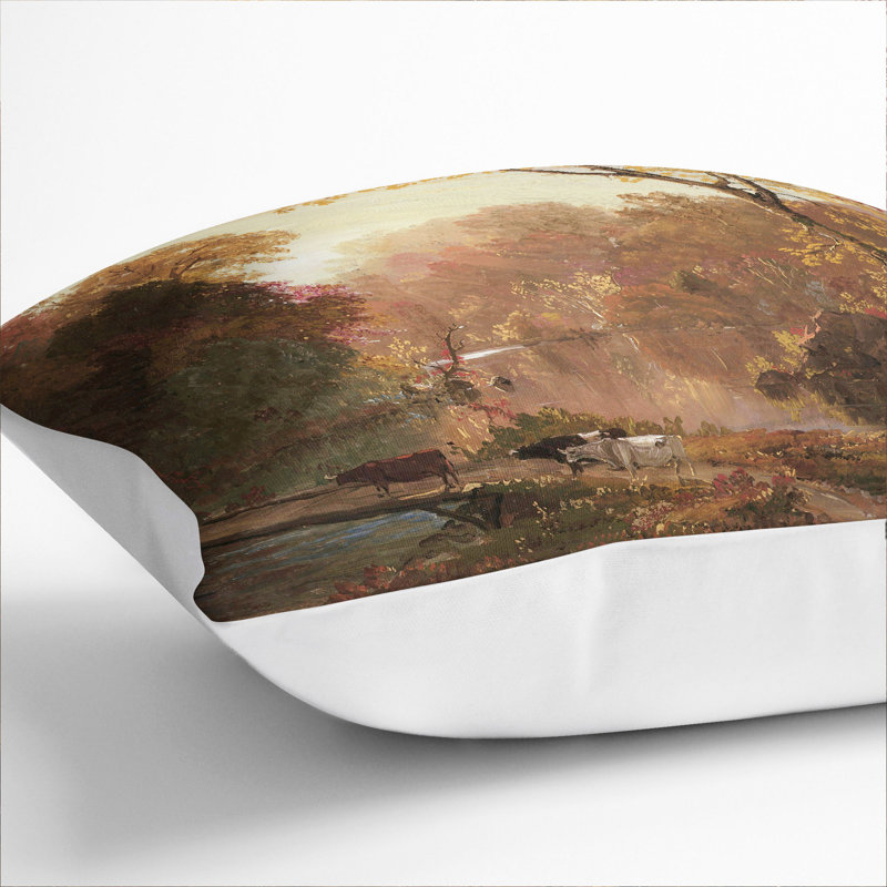 Autumn in North America Scatter Cushion, 55cm H x 55cm W x 20cm D, White