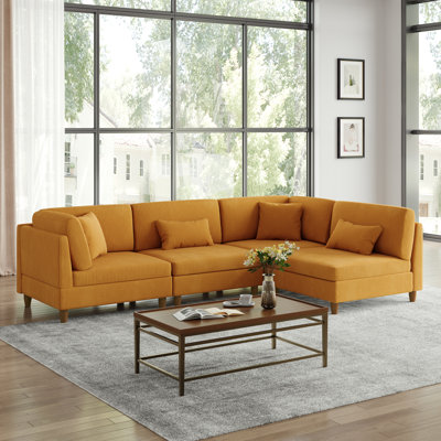 Seemab 120.6" W Corduroy Upholstered Modular Sectional
