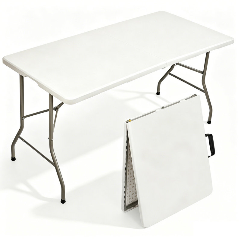Table pliante en plastique, table de pique-nique portable d'intérieur et d'extérieur
