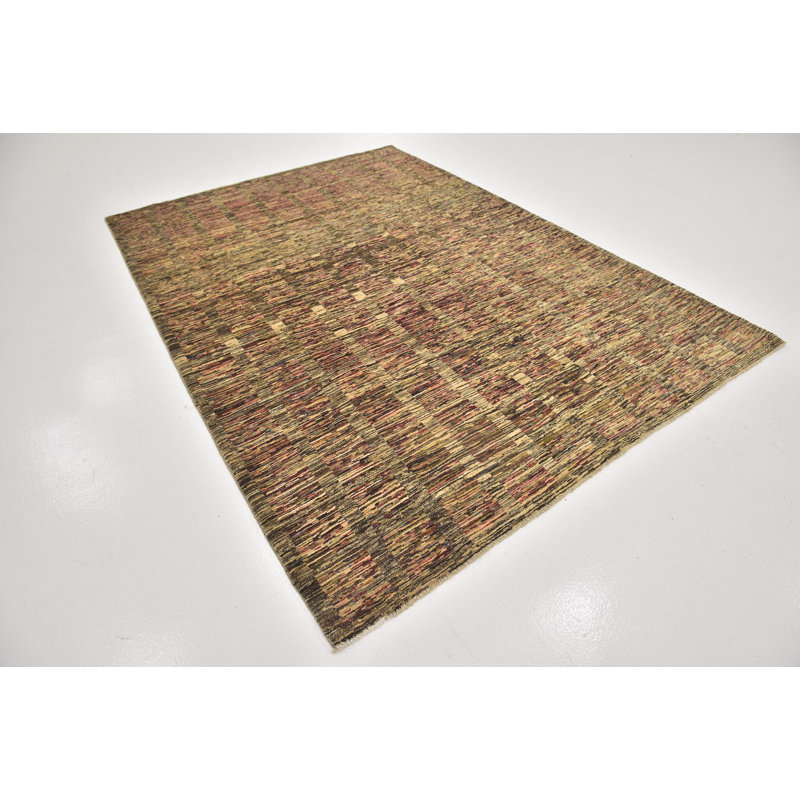 Tapis de zone en laine noué la 6 pi 8 po x 9 pi 3 po one-of-kind Didcot