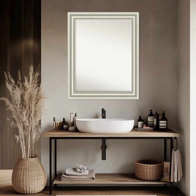 Miroir de salle de bain mural Sophia, Argent argent, 27,5 po x 33,5 po