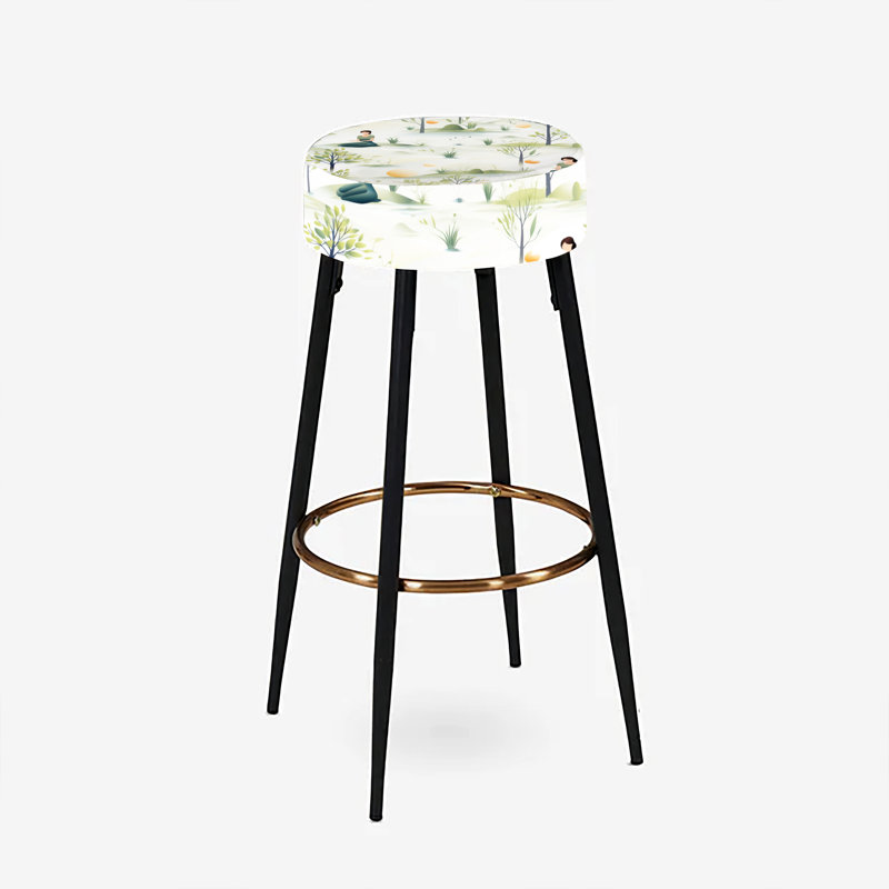 Mindful Contemplation Mediation - Ensemble de 2 tabourets de bar abstraits