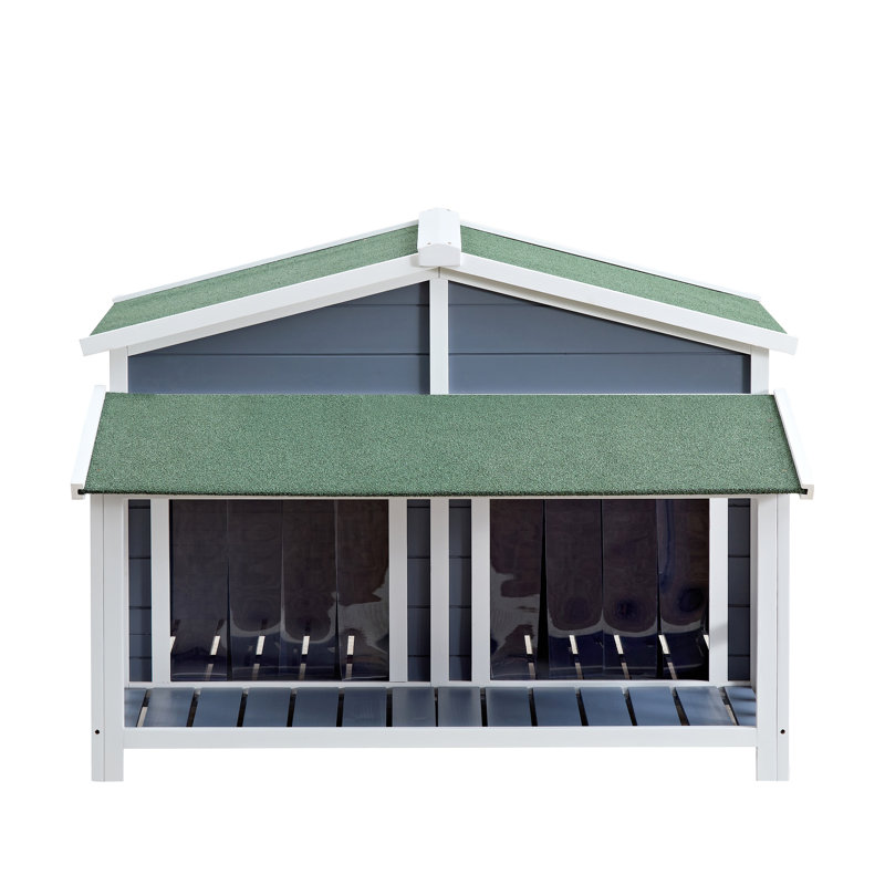 Abri pour animaux imperméable avec plancher surélevé - Le panneau de séparation problèmes House crée des espaces séparés pour les chiens