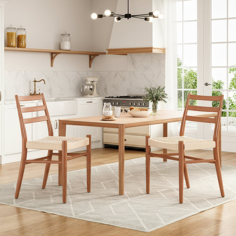 Paper Rope Metal Sidechair, Walnut, Beige